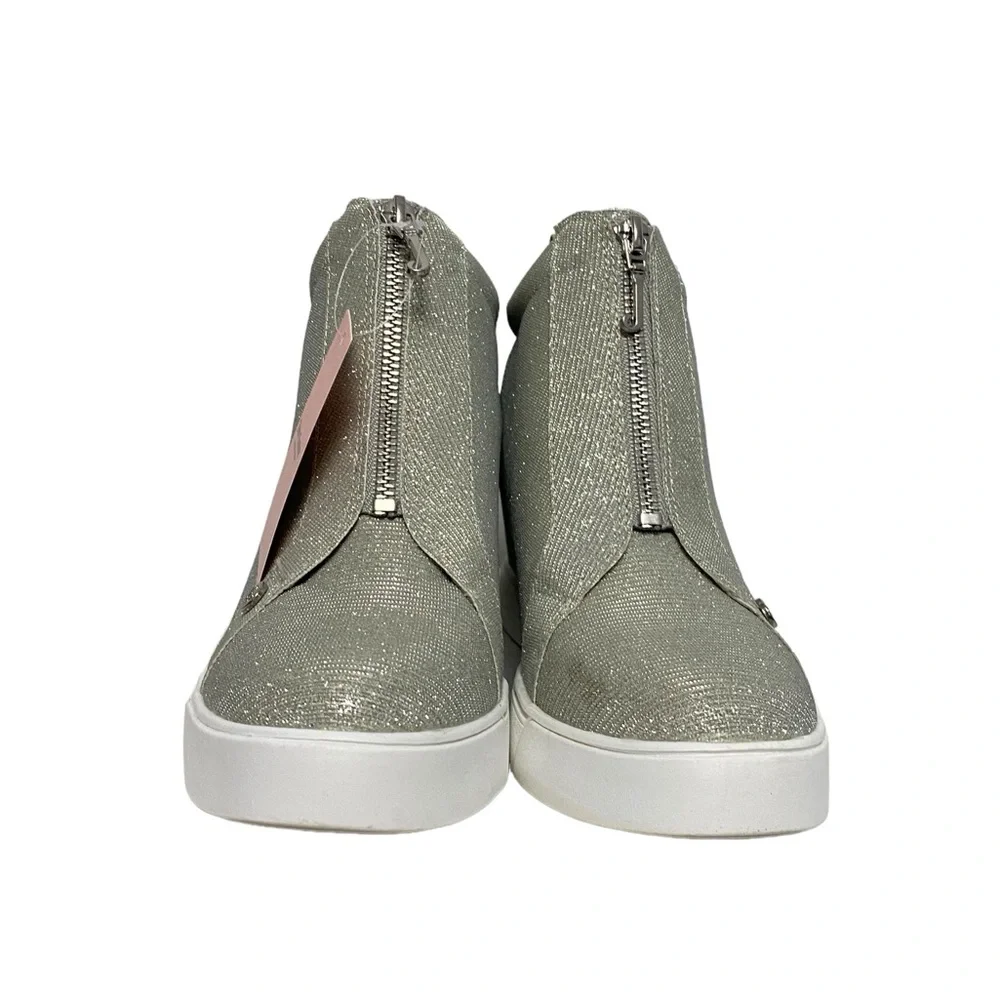 Juicy Couture Joanz Wedge Sneakers Spring Summer Casual Ankle Boots‎ Silver 9